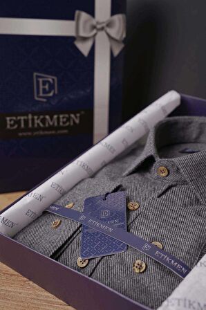 Füme Düz Oduncu Slimfit Gömlek