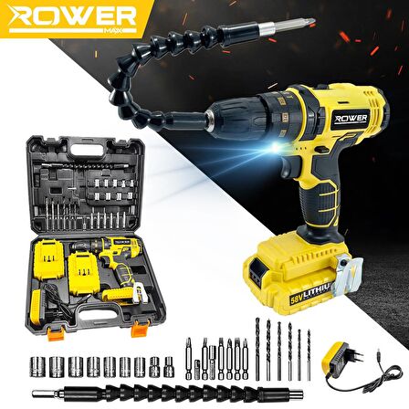 Powermax RWRX-3069 58 Volt Siyah Çift Akülü Matkap Seti