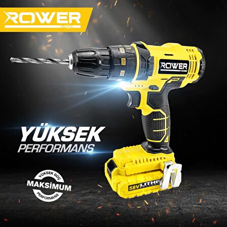 Powermax RWRX-3069 58 Volt Siyah Çift Akülü Matkap Seti