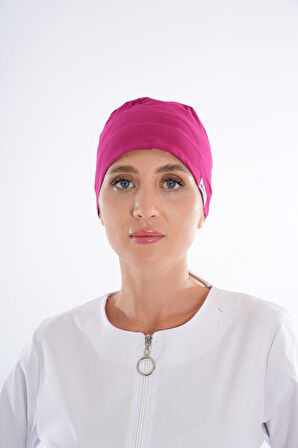 Unisex Düz Fuşya Doktor Hemşire Hastane Medikal Hastane Aşçı Cerrahi Bonesi