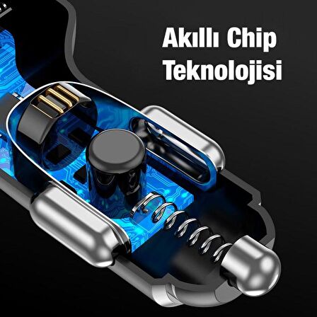 USLİON 30W 2 USB + Type-C Girişli QC3.0 Hızlı Araç Çakmaklık Şarjı