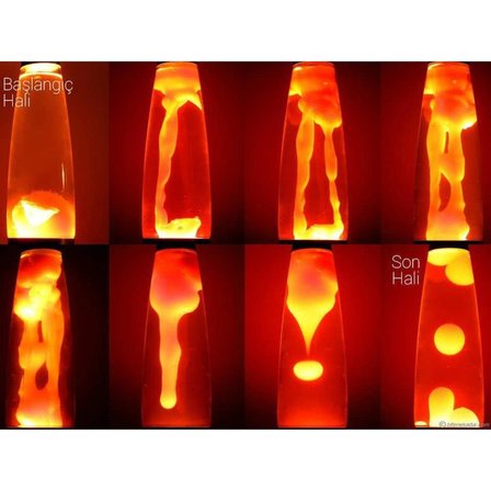 Lav Lambası Turuncu Büyük Boy 41 cm Gece Lambası Lava Lamp Turuncu