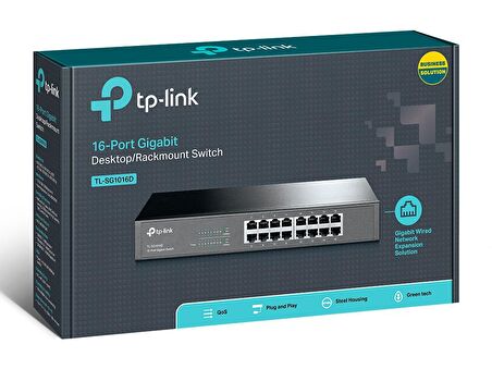 Tp-Link TL-SG1016D 16 Port  10/100/1000 Gigabit Masaüstü Rackmount Switch