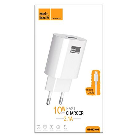 Nettech NT-HCH01 Micro USB Hızlı Şarj Aleti Beyaz