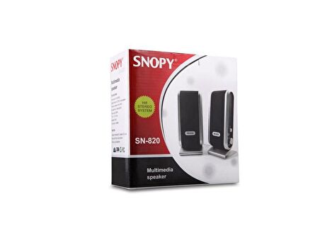 Snopy SN-820 2.0 Siyah/Gümüş Lcd İnce Tasarım USB Speaker