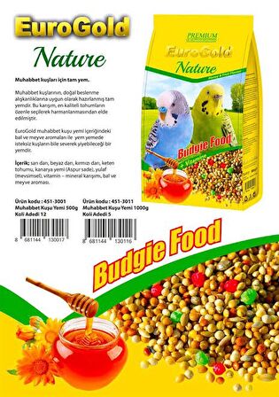 EuroGold Nature Ballı Muhabbet Kuşu Yemi 500gr X 5