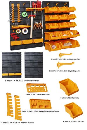 Hırdavat Duvar Panel Seti Duvar Alet Paneli Duvar Takım Çantası Duvar Alet Organizeri