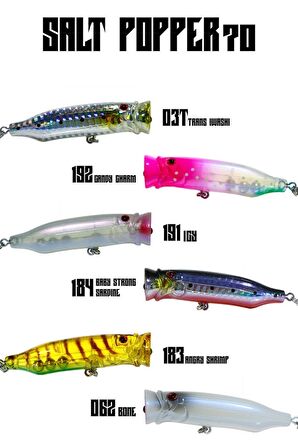 Fujin Salt Popper 70mm 9.5gr Su Üstü Maket Balık 192 Candy Charm