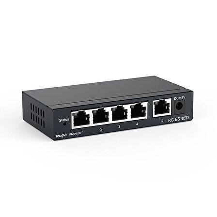 Ruijie Reyee RG-ES105D 5 Port 10/100 Fast Ethernet Tak Çalıştır Switch Metal Kasa