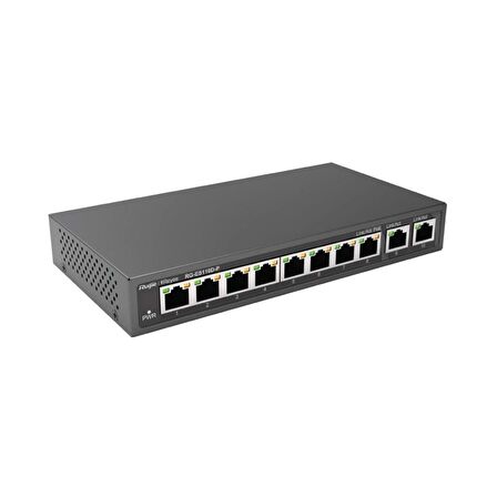 Ruijie Reyee RG-ES110D-P 8 Port Poe 2 Gigabit Uplink Metal Kasa Poe Switch 110W