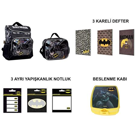 BATMAN Okul Çantası SETİ (9 PARÇA SET) 