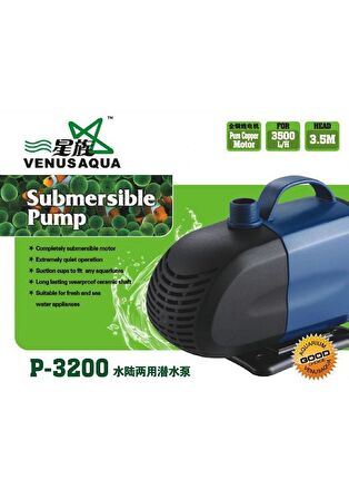 Venusaqua P3200 Akvaryum Sump Kafa Motoru 3500 Lt / H 60W