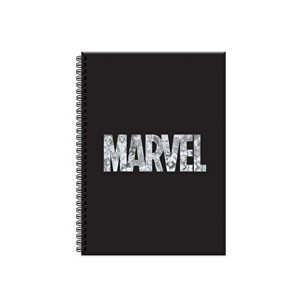 Keskin Color Marvel Spiralli Not Defteri, Sert Kapak, Kareli, 100 Yaprak, (17x24 cm), Siyah