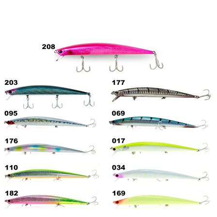 Fujin Flux 175mm 29gr Sinking Maket Balık 176 Rainbow Shine