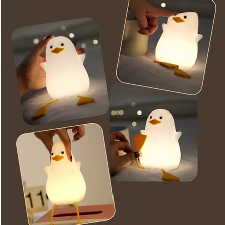 Sevimli Penguen Silikon LED Gece Lambası – Şarjlı, Dokunmatik ve Renk Değiştiren 🐧💡 