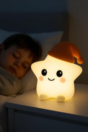 RGB Led Sevimli Yıldız Çocuk Odası Gece Masa Lambası Renk Değiştiren Yumuşak Silikon Şarj Edilebilir