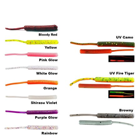 Fujin Baby Worm 5.2 cm Floating LRF Silikonu UV Fire Tiger