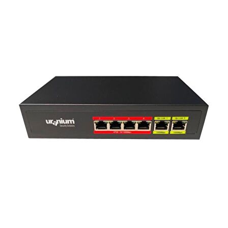 Uranium POE-4002-48W 4 Port PoE + 2 Port 10/100 Uplink 48W PoE Switch 