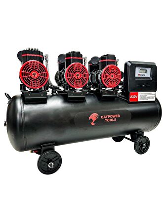 CatPower 100 Litre Sessiz Yağsız Hava Kompresörü 6 Hp Bakır Sargı Motor 8 Bar