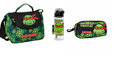 Ninja Turtles Beslenme Çantası,Kalemlik ve Su Matarası