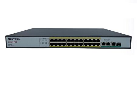 Neutron NT-PS24-320 24 Port Poe 3 port GB Uplink 1 Port GB SFP 250 Metre 320W Poe Switch