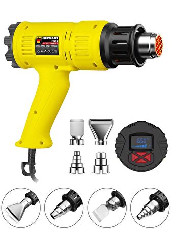 Germany Style GRM9001 Sıcak Hava Tabancası Dijital Isı Göstergeli 2000 Watt Hem Sıcak Hem Soğuk
