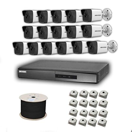 Hikvision 4 Megapiksel HD 1920x1080 IP Kamera Güvenlik Kamerası Seti 16'lı