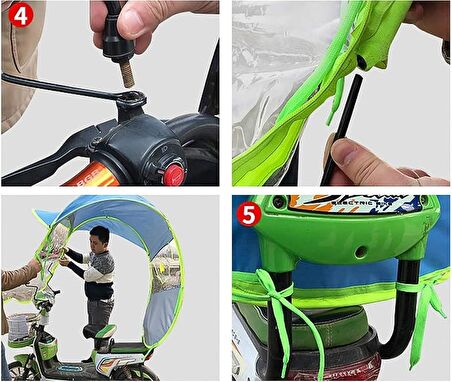 Scooter Motorsiklet Yağmurluk Çadır Şemsiye Gölgelik Tente Mor