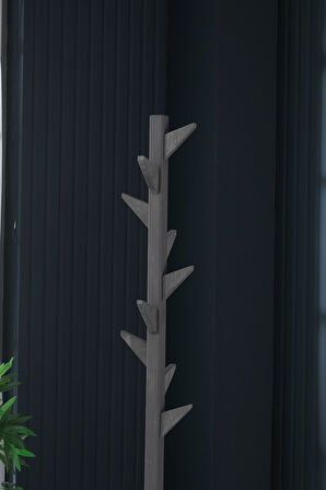 Ahşap Ayaklı Askılık Portmanto Modern Elbise Askısı 175 Cm  Ceviz - Meşe - Beyaz - Gri