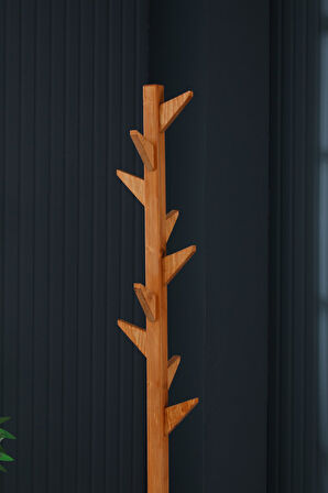 Ahşap Ayaklı Askılık Portmanto Modern Elbise Askısı 175 Cm  Ceviz - Meşe - Beyaz - Gri