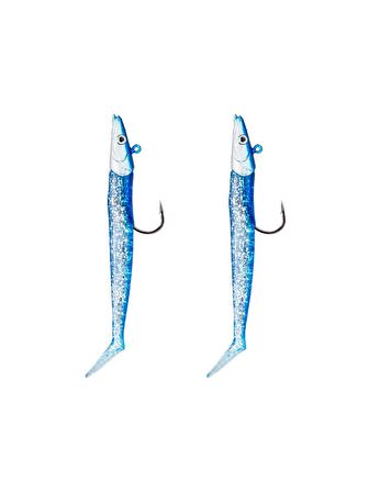 Fujin Zand Eel 11cm 7gr-14gr Double Body+Head Silikon Balık Blue Silver