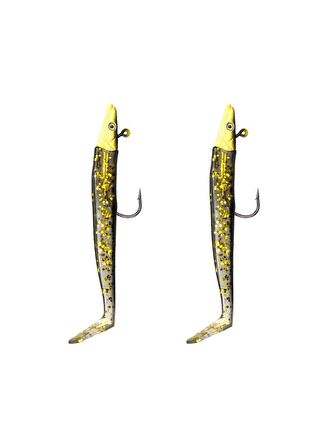 Fujin Zand Eel 11cm 7gr-14gr Double Body+Head Silikon Balık Gold Silver