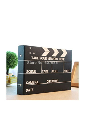 Dekoratif Sinema Klaket Tasarımlı Fotoğraf Albümü Anı Defteri Etiket Hediyeli