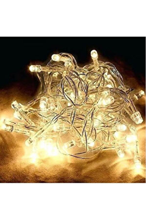 Dekoratif Özel Günlere Süsleme Fişli Şeffaf Kablolu Günışığı Peri Led Animasyonlu 100 Ledli 10 Metre