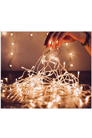 Dekoratif Özel Günlere Süsleme Fişli Şeffaf Kablolu Günışığı Peri Led Animasyonlu 100 Ledli 10 Metre