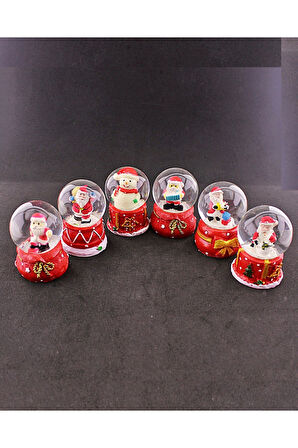 12 Adet Yeni Yıl Mini Boy Işıklı Kar Küresi Yeni Yıl 2024 Yılbaşı Temalı Mini Boy Işıklı Kar Küresi 