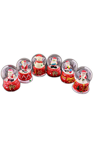 12 Adet Yeni Yıl Mini Boy Işıklı Kar Küresi Yeni Yıl 2024 Yılbaşı Temalı Mini Boy Işıklı Kar Küresi 