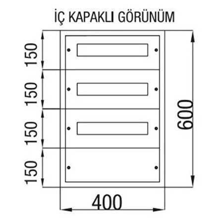 36'lı Sıva Üstü Sigorta Dağıtım Panosu 32X60X17,5 ÇP 802