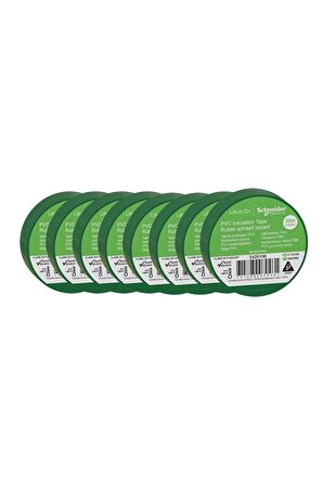 Schneider 2420106 8 Adet 19 mm x 20 Metre Yeşil İzole Elektrik Bandı