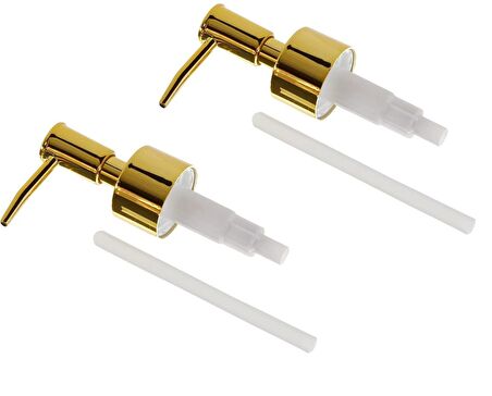 Şeker Portakalım Üniversal Plastik Yedek Sıvı Sabun Pompası Parlak Gold 2 Adet