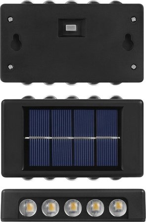 3 Adet Solar Enerjili Aplik Led 6 Ledli Dekoratif Duvar Monteli Gün Işığı
