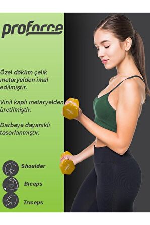 Proforce Vdb Dışı Vinil Kaplı Içi Çelik Döküm Ağırlık Dambıl 1kg -tek Adet