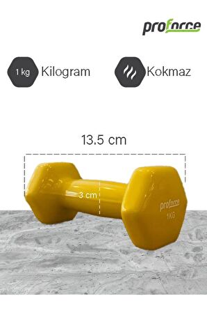 Proforce Vdb Dışı Vinil Kaplı Içi Çelik Döküm Ağırlık Dambıl 1kg -tek Adet