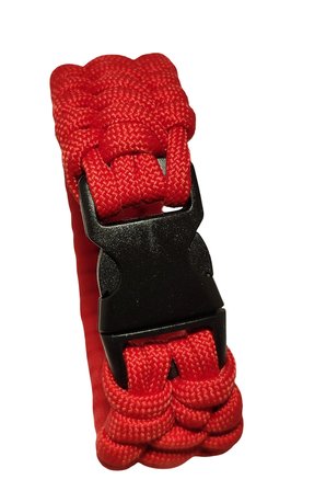 Paracord Bileklik, Kırmızı, Trilobite Model, Unisex, Dayanıklı El Örgüsü