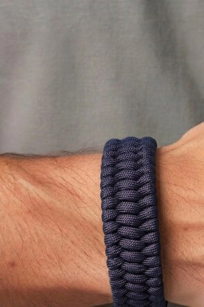 Paracord Bileklik, Lacivert, Trilobite Model, Unisex, Dayanıklı El Örgüsü