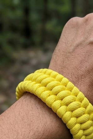 Paracord Bileklik, Sarı, Trilobite Model, Unisex, Dayanıklı El Örgüsü