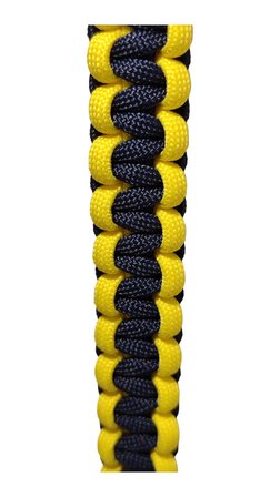 Paracord Bileklik Sarı Lacivert, Unisex, Cobra Model, Dayanıklı El Örgüsü