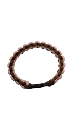 Paracord Bileklik Pembe Kahve, Unisex, Cobra Model, Dayanıklı El Örgüsü