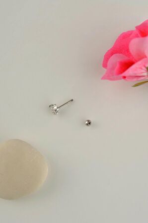 Kelebek Piercing Helix Kıkırdak Lob Gümüş Renkli