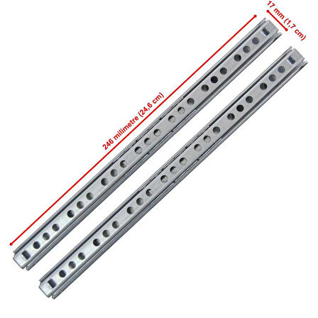 Proto ÇBK Bilyalı Teleskopik Çekmece Rayı, 17x246 mm